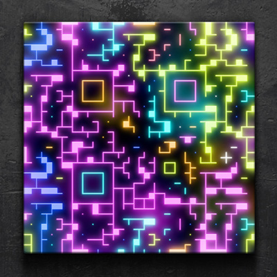 neon QR-code canvas
